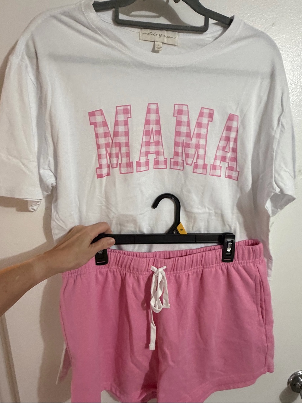State of Mind White & Pink MAMA Kids Pajama Set